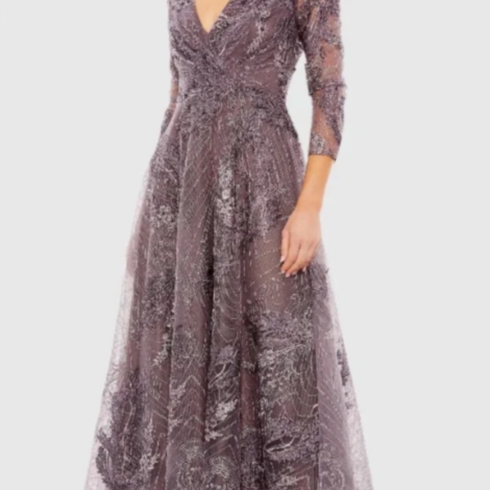 Mac Duggal Lavender 3/4 Sleeve Dress - Size 18 - Used - Picture 5 of 6